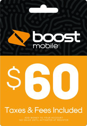 Free $60 Boost Mobile Minutes Gift Card